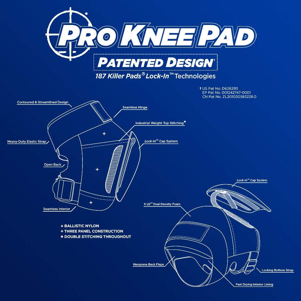 187 Killer Pads Pro Knee Pad Black - Boardwalk Surf & Street