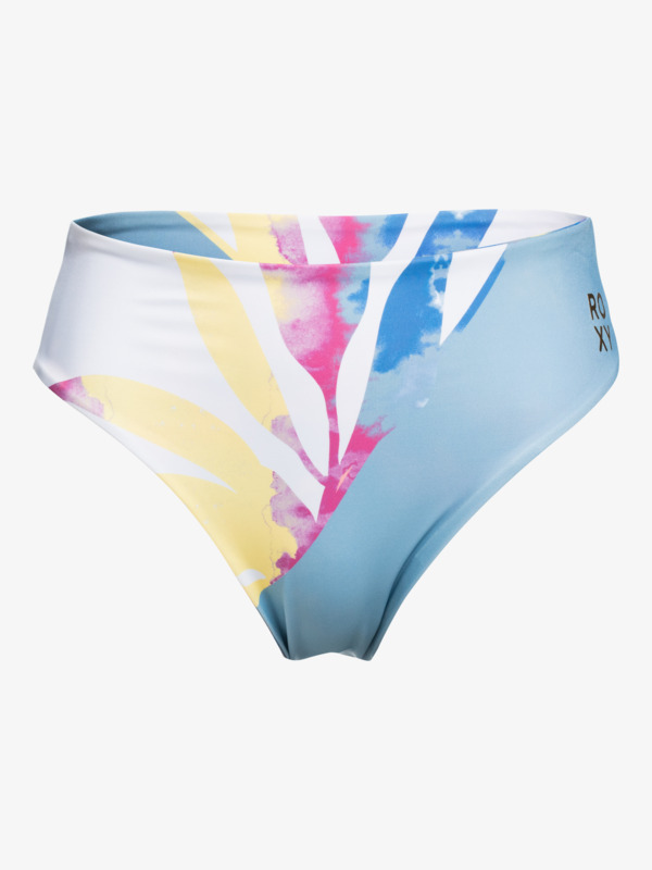 Roxy Pop Surf Mid Waist Bikini Bottoms Pale Marigold Tie Dye Vibes - 9