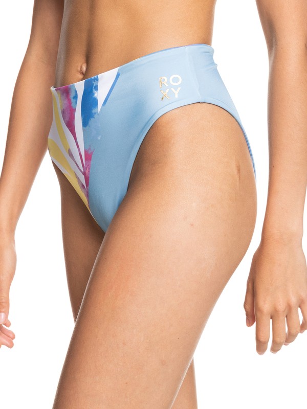 Roxy Pop Surf Mid Waist Bikini Bottoms Pale Marigold Tie Dye Vibes - 2