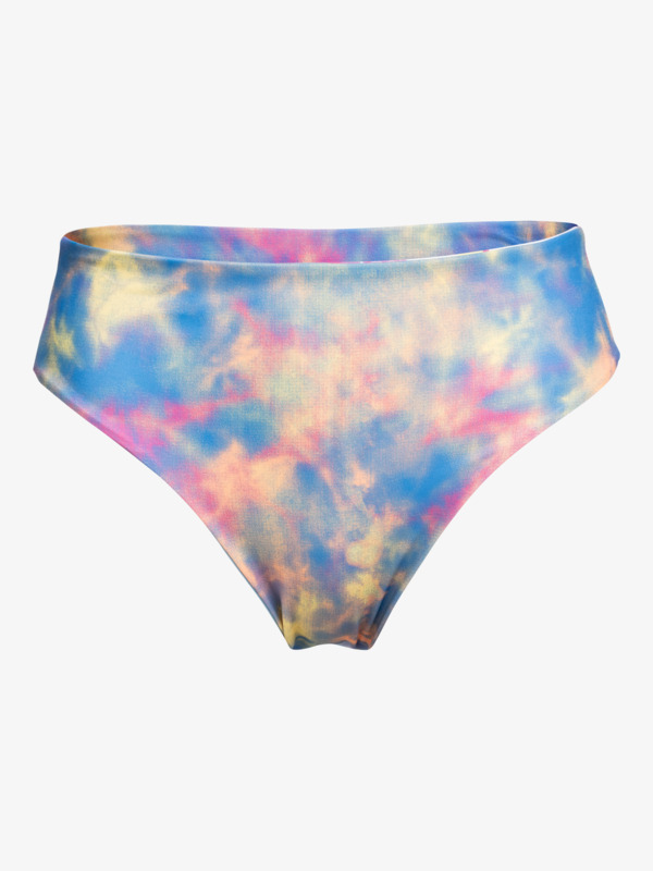 Roxy Pop Surf Mid Waist Bikini Bottoms Pale Marigold Tie Dye Vibes - 10