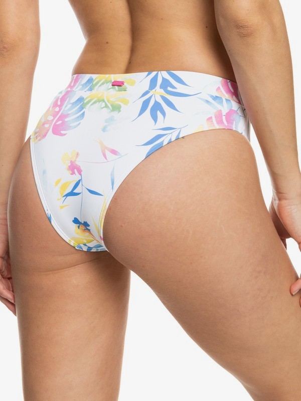 Roxy Beach Classics Bikini Bottoms Bright White S Surf Trippin - 3
