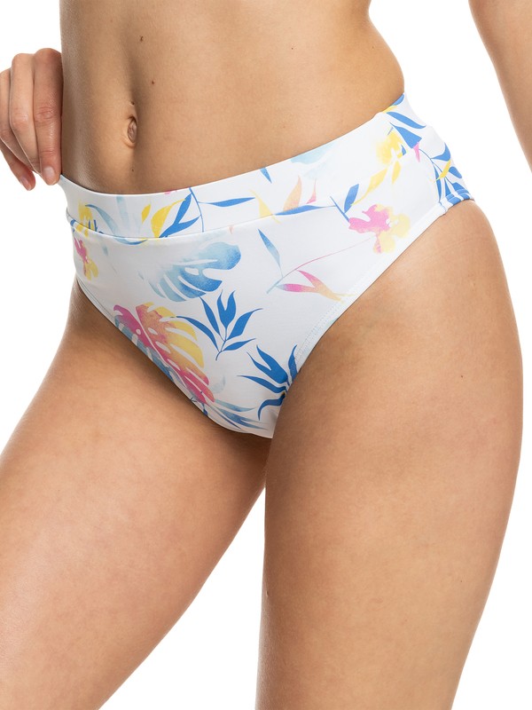 Roxy Beach Classics Bikini Bottoms Bright White S Surf Trippin - 2