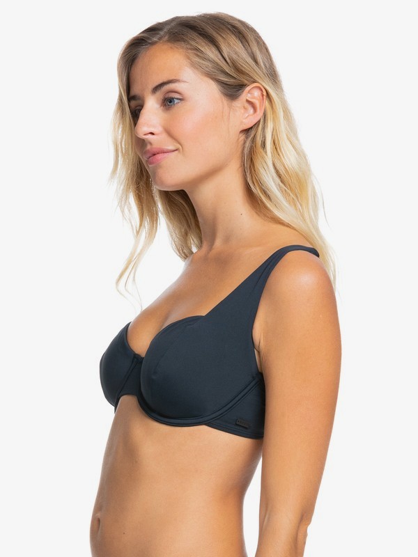 Roxy Beach Classics D-Cup Underwired Bikini Top True Black - 3