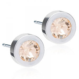 Blomdahl Silver Titanium Grand Bezel Golden Rose 8mm