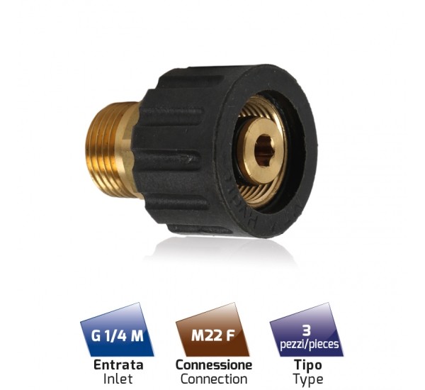 Adapter Utv 1/4″ - Inv M22 Lång stolpe