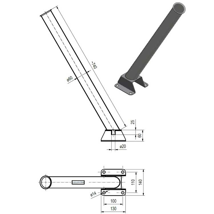 Lance holder floor mounting - 3