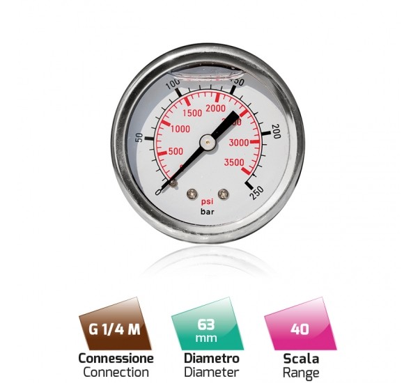 Manometer 1/4″ 0-400 bar