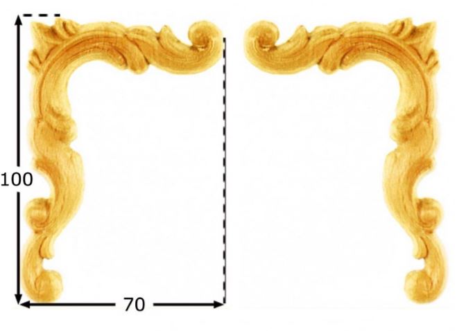 Träornament - Hörn SEP167, par