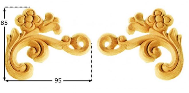 Träornament - Hörn SEP168, Par