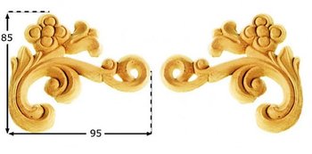 Träornament - Hörn SEP168, Par