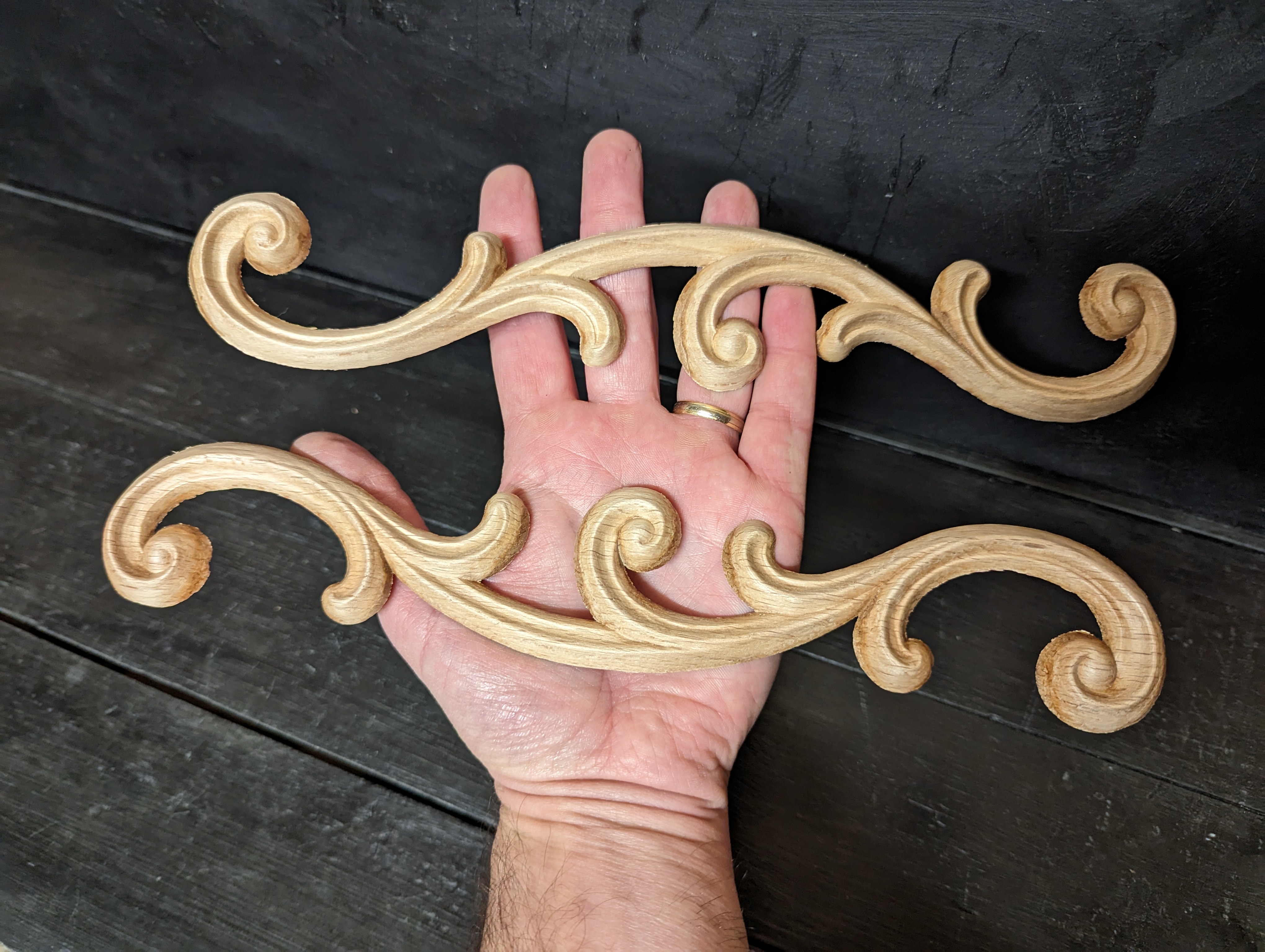 Träornament - Hörn SEP223, Par - 4
