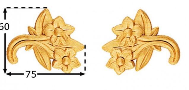 Puuornamentti - Kukka SOMP33, pari