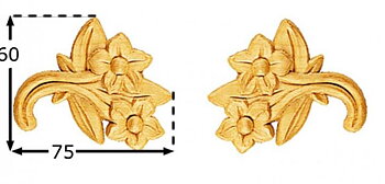Träornament - Blomma SOMP33, par