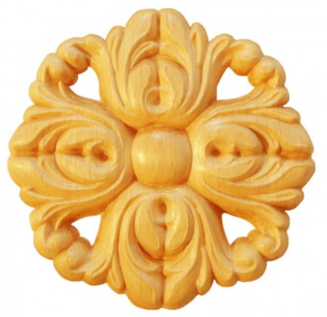 Träornament - Rund Rosett - SRR19