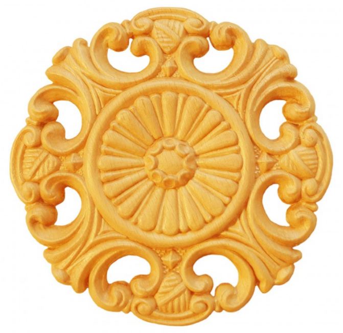 Träornament - Rund Rosett - SRR24