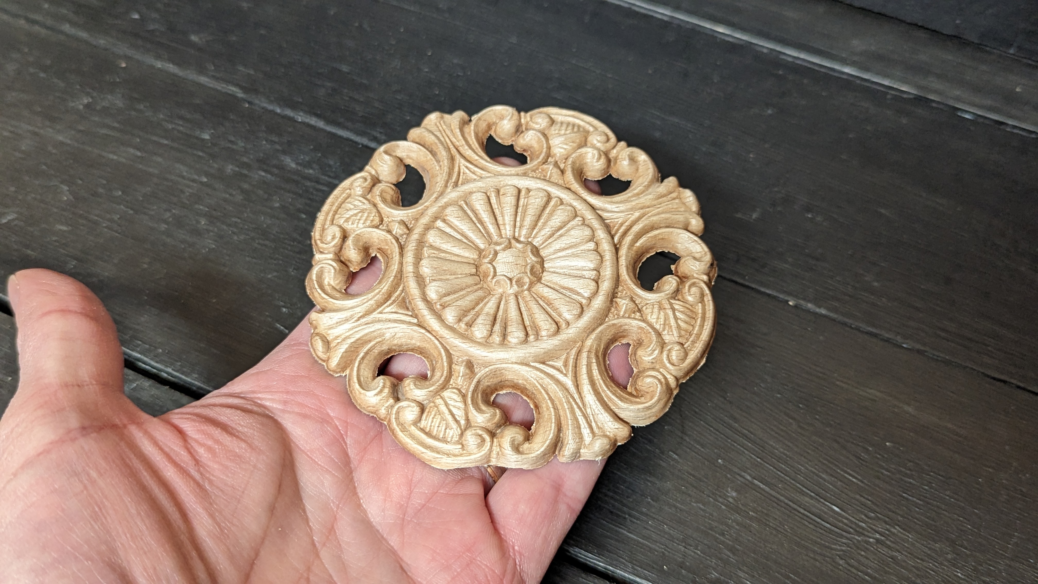 Träornament - Rund Rosett - SRR24 - 2