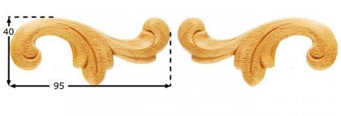 Träornament - Hörn SEP210, Par