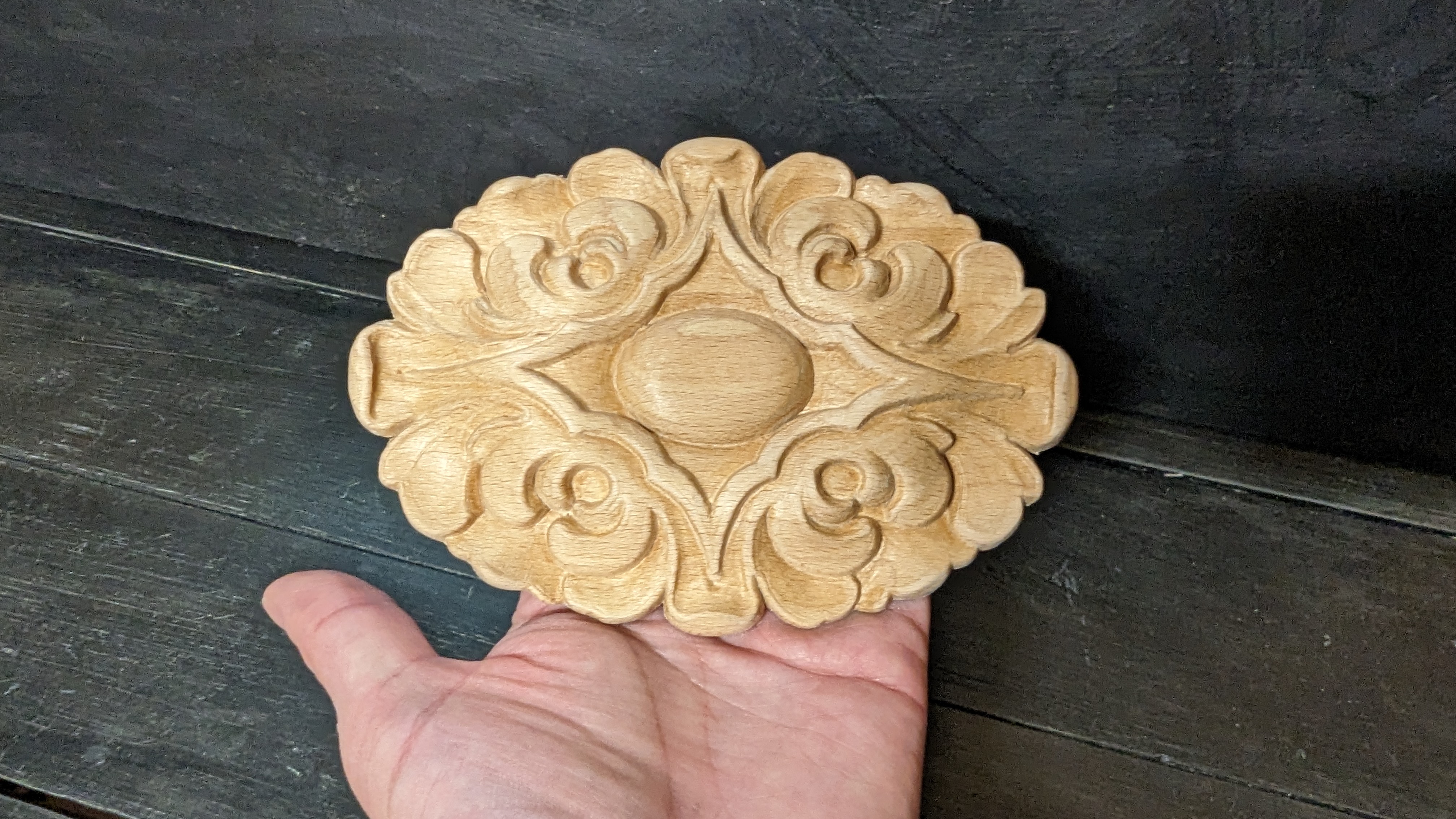Träornament - Oval Rosett SRO73 - 3
