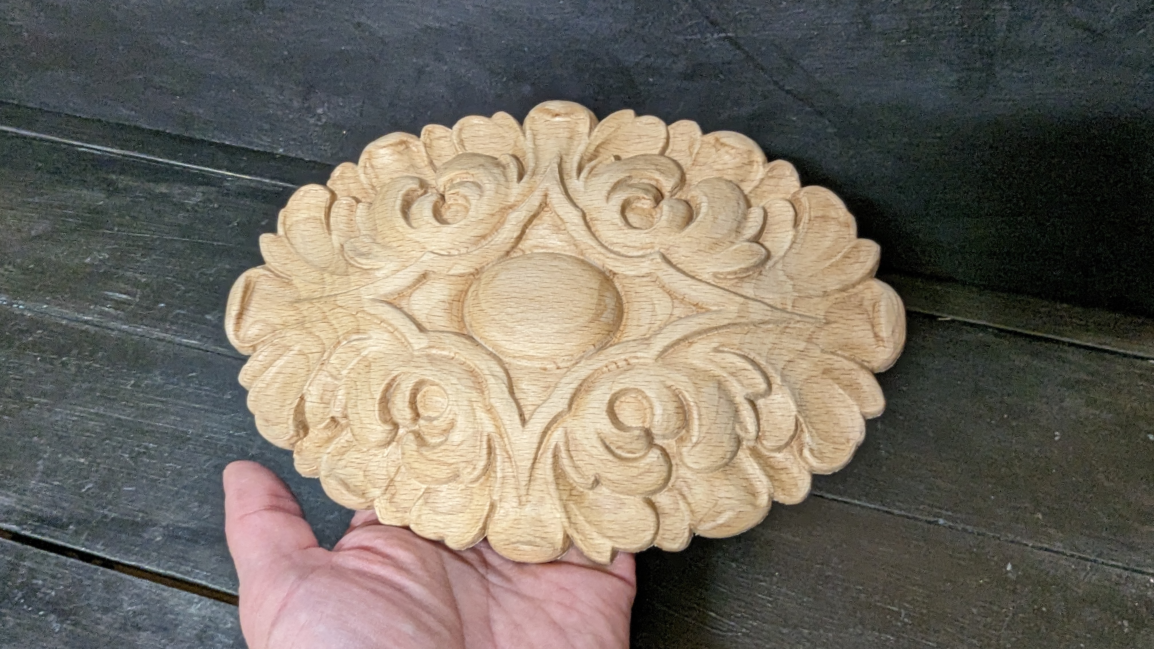 Träornament - Oval Rosett SRO72 - 3