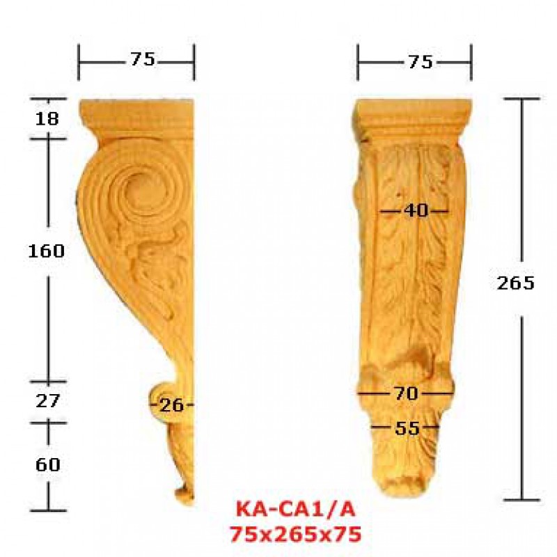 Konsoler & Kapitäler - stora KA-CA1/A Beech - 2