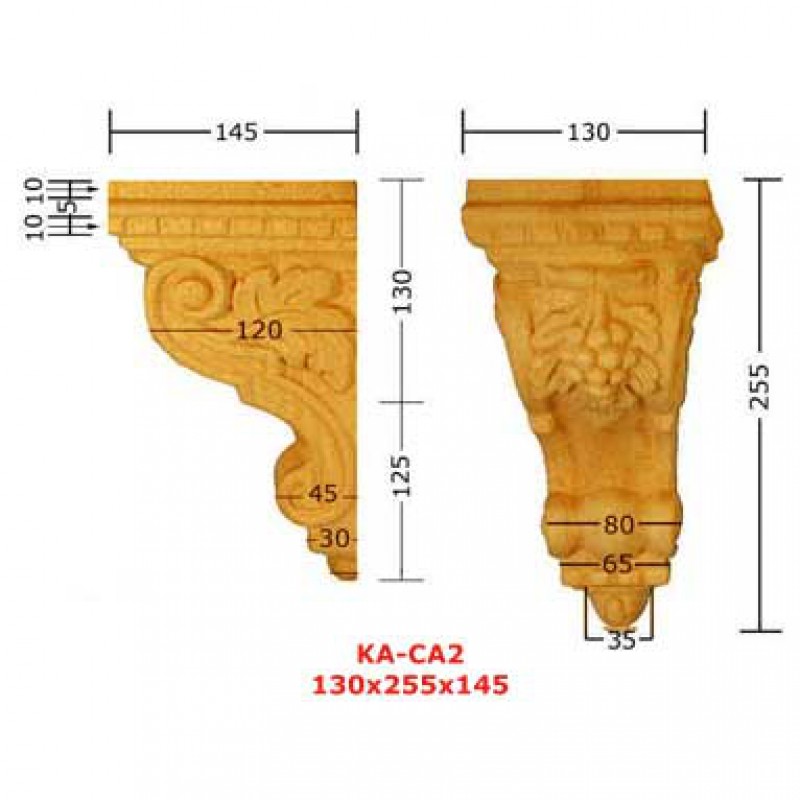 Konsoler & Kapitäler - stora KA-CA2  Beech - 2