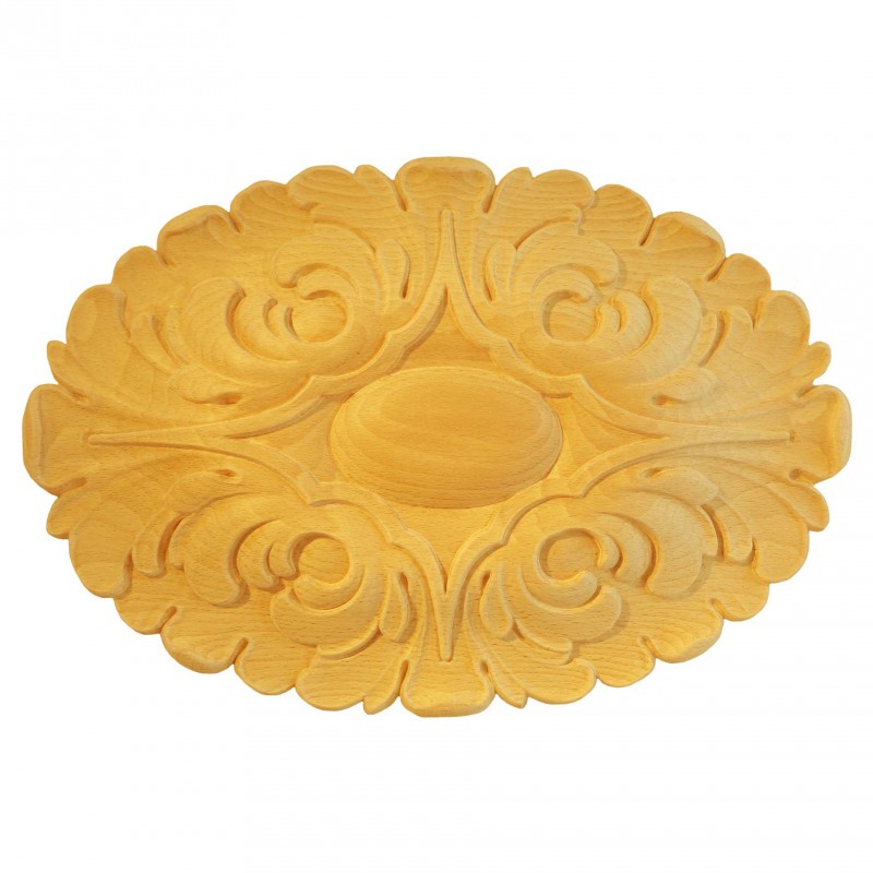 Träornament - Oval Rosett RO70