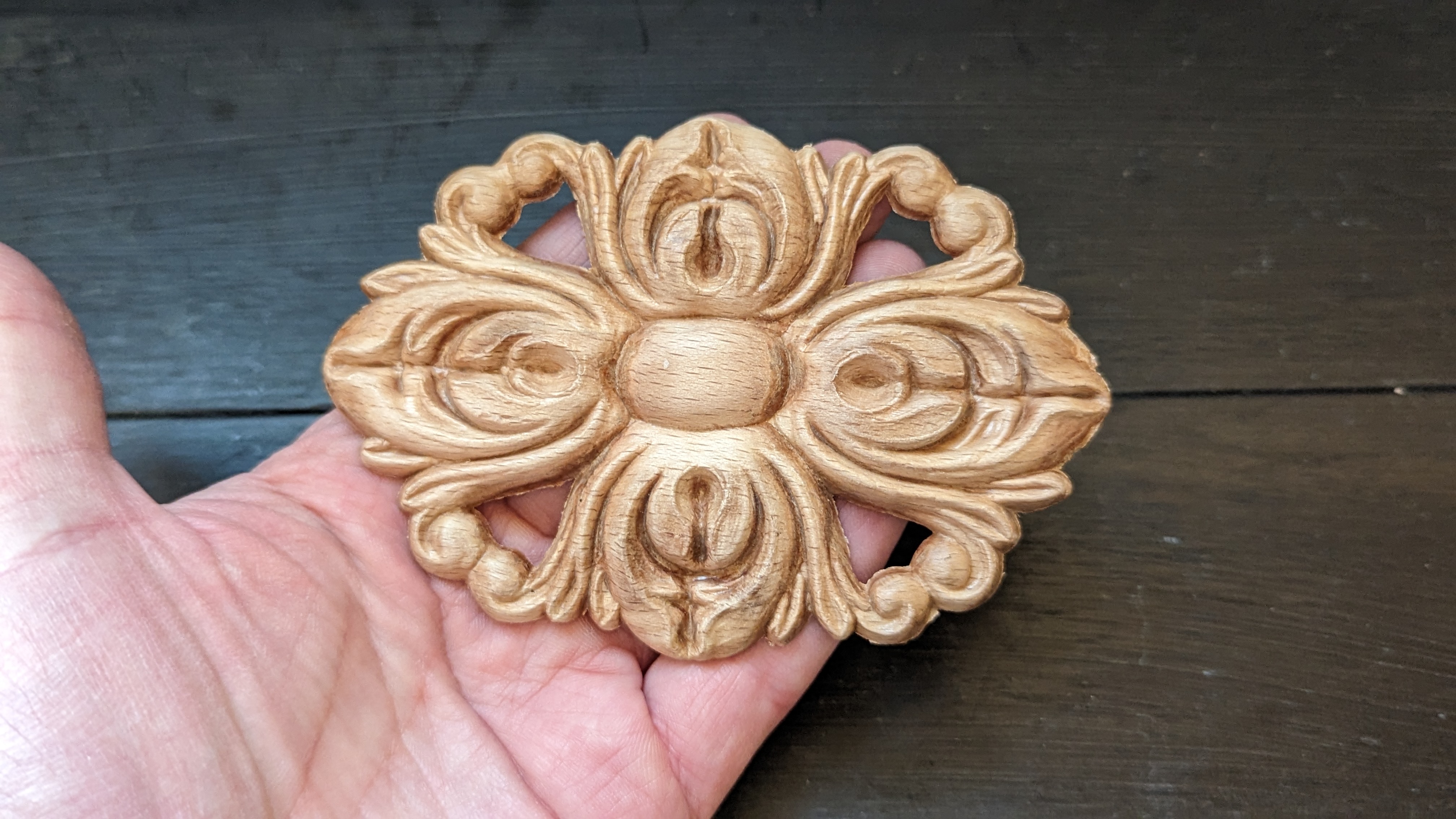 Träornament - Oval Rosett - SRO68/B - 4