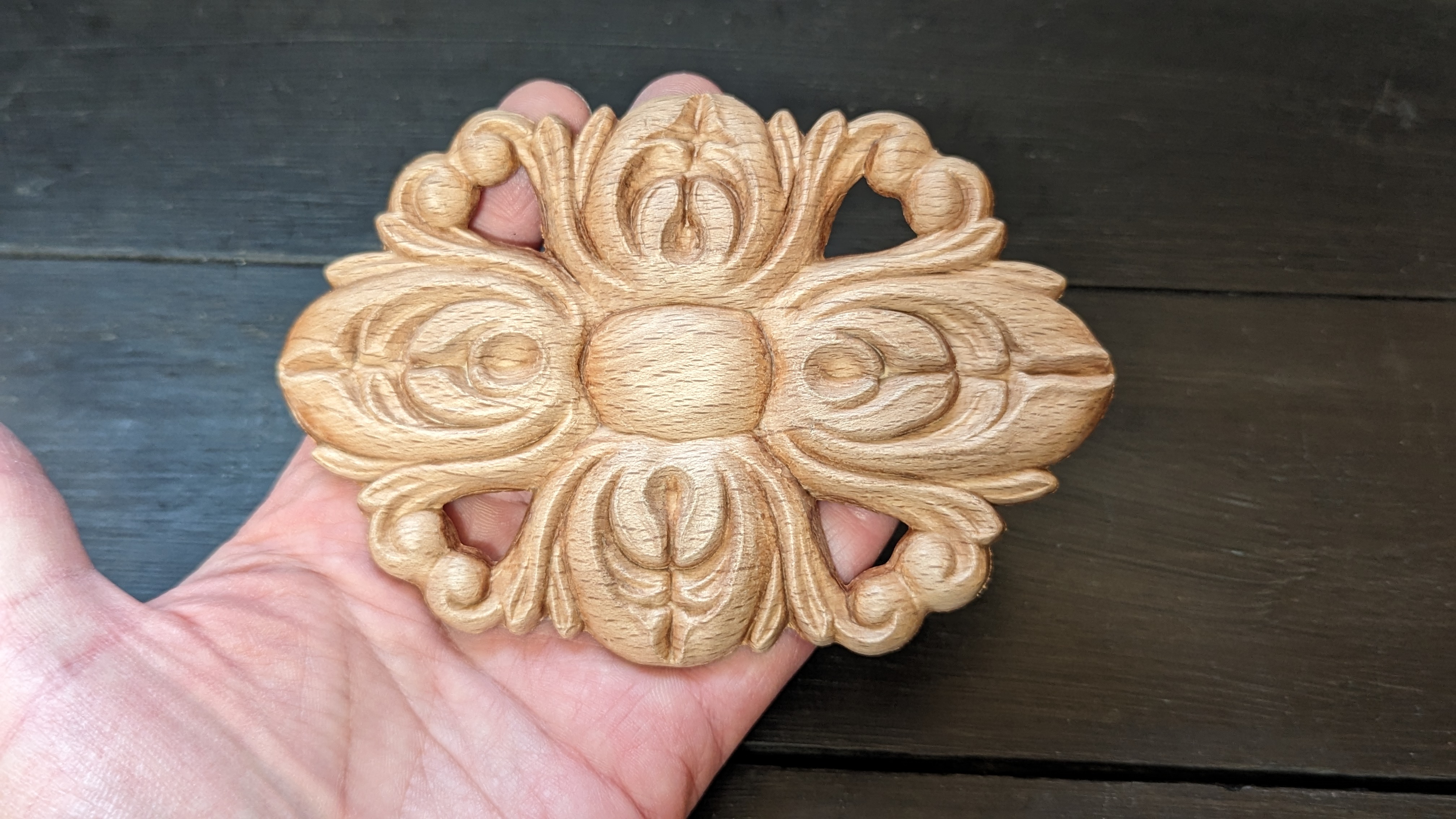 Träornament - Oval Rosett - SRO68 - 4