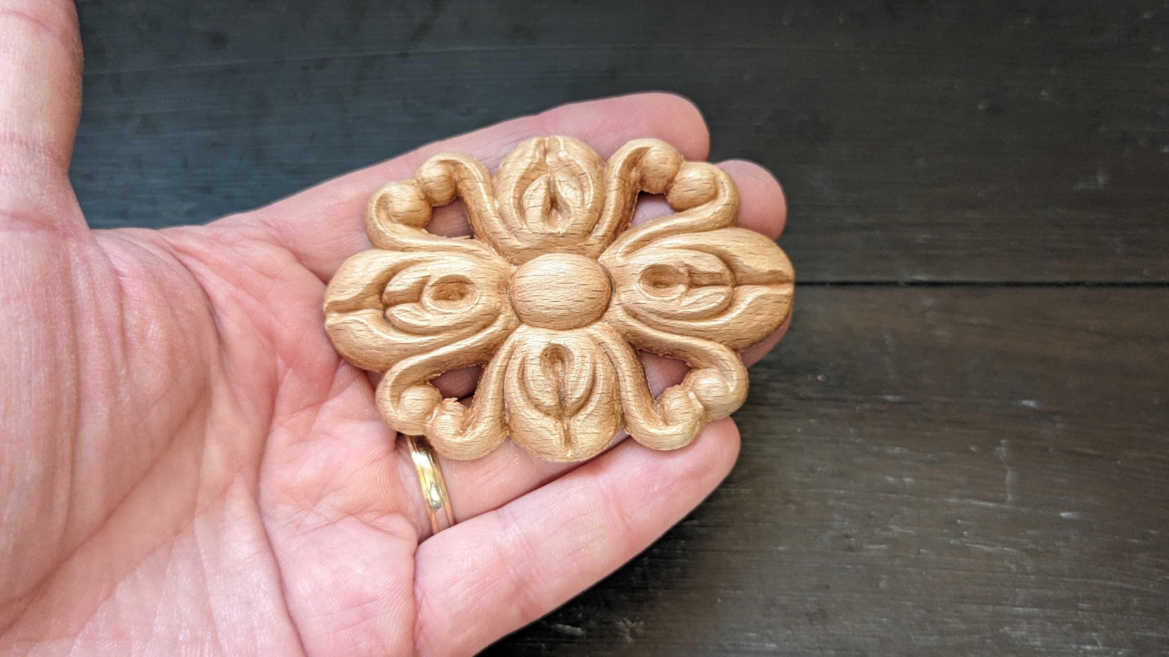 Träornament - Oval Rosett - SRO68/D - 4