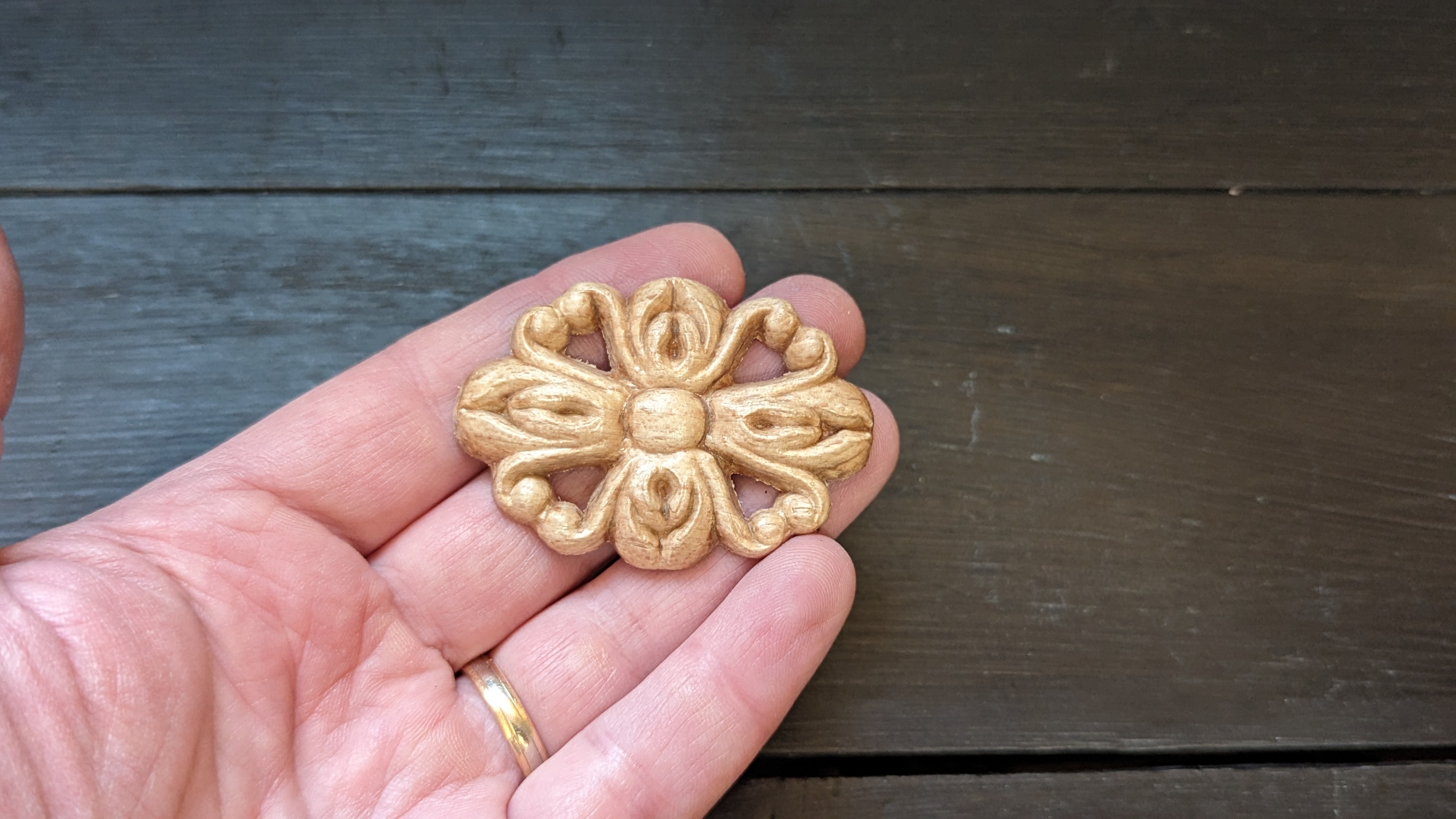 Träornament - Oval Rosett - SRO68/E - 4
