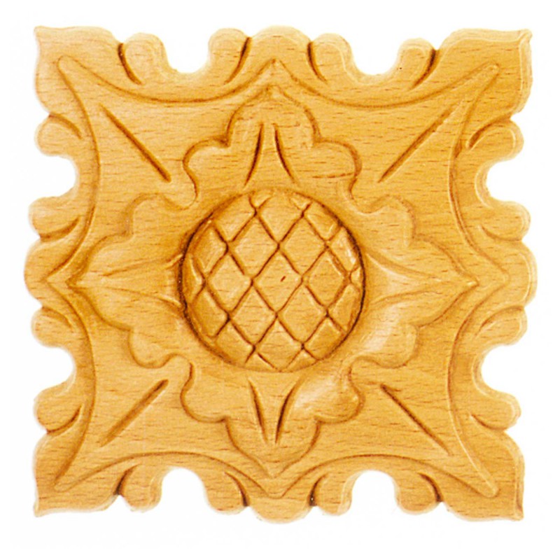 Träornament - Fyrkantig Rosett SRV94