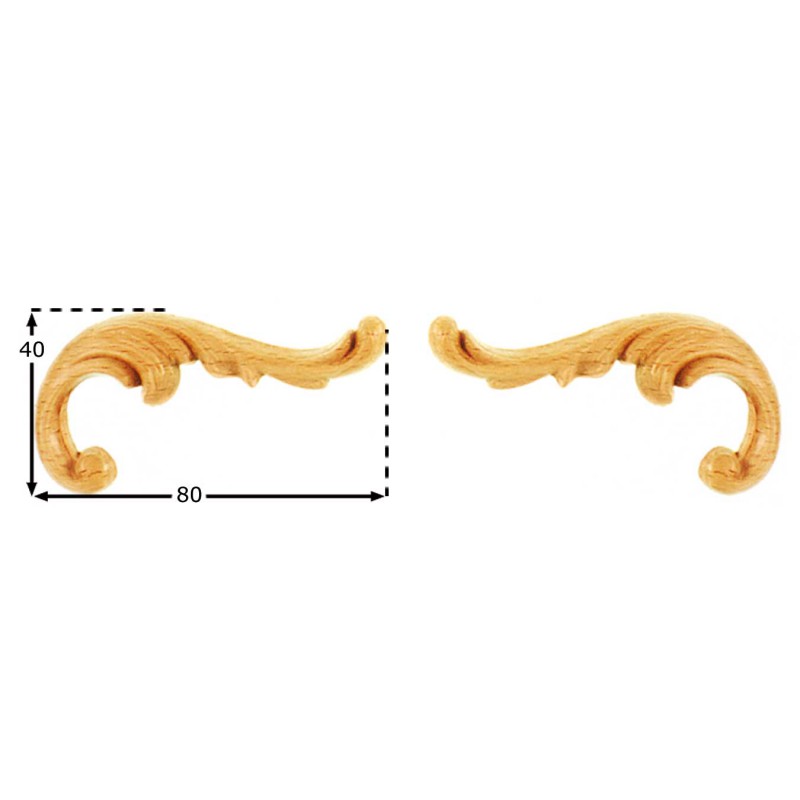 Träornament - Hörn SEP181, par
