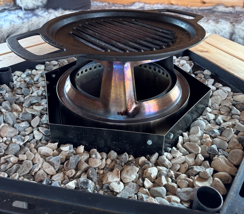 Rentbrennende Grill 8-kant 2.0 for større hytter - 2