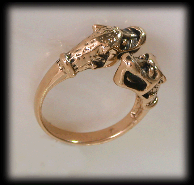 Vargkors brons ring. Smycka dig med Fenrisulven. - 2