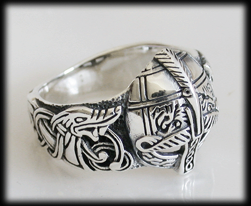 Vikinghjälm ring i Äkta silver. - 3