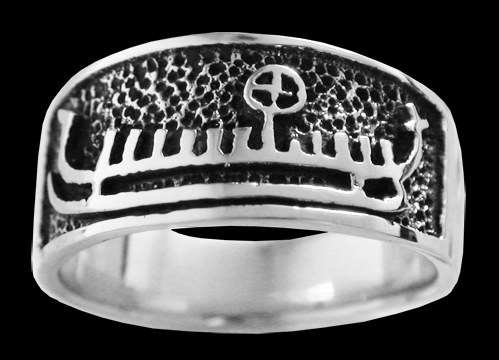 Hällristningsmotiv ring i Äkta silver. - 2