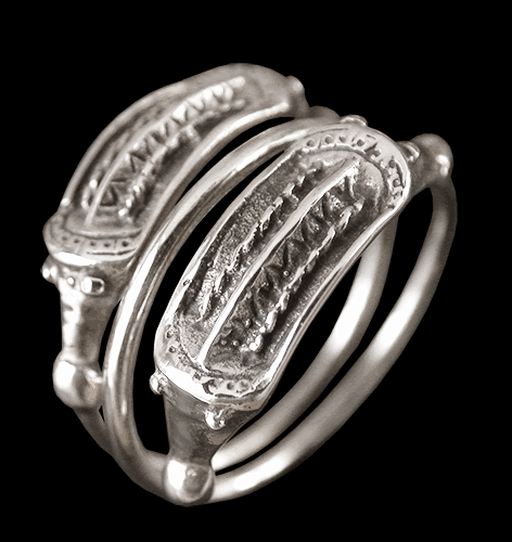 Ring dubbeldrake i Äkta silver. - 2