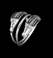 Ring dubbeldrake i Äkta silver.