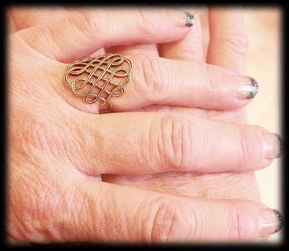 Elegant brons ring. - 4