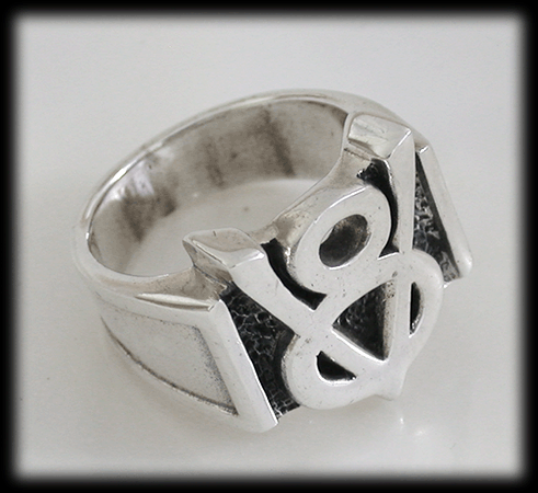 Klackring- Stor V8 ring i Äkta silver. - 4