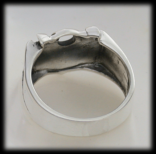 Klackring- Liten V8 ring i Äkta silver. - 3