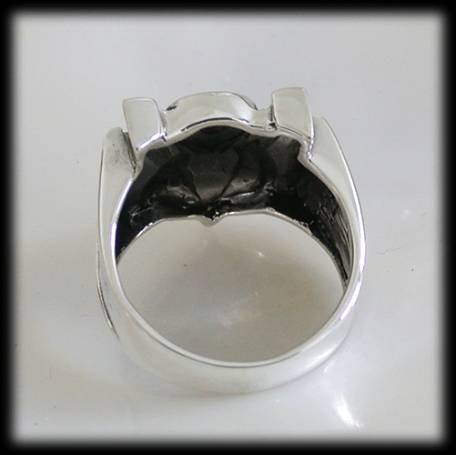 Klackring- Mellan V8 ring i Äkta silver. - 4