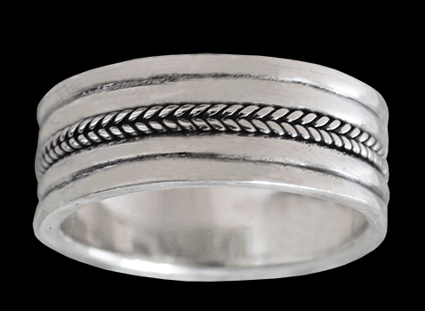 Flätad ring i Äkta silver. - 2