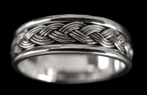 50 % OFF.  8 mm Flätad spinner ring i Äkta silver. - 2