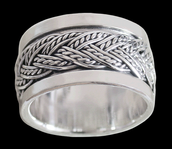 Flätad vikingaring i Äkta silver. - 3