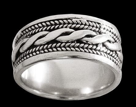 Flätad ring i Äkta silver. - 2