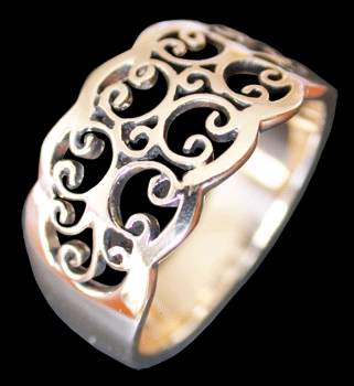 Ny filigran ring i brons.