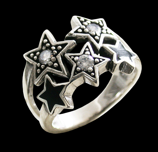 Cool stjärn ring med bling. - 2