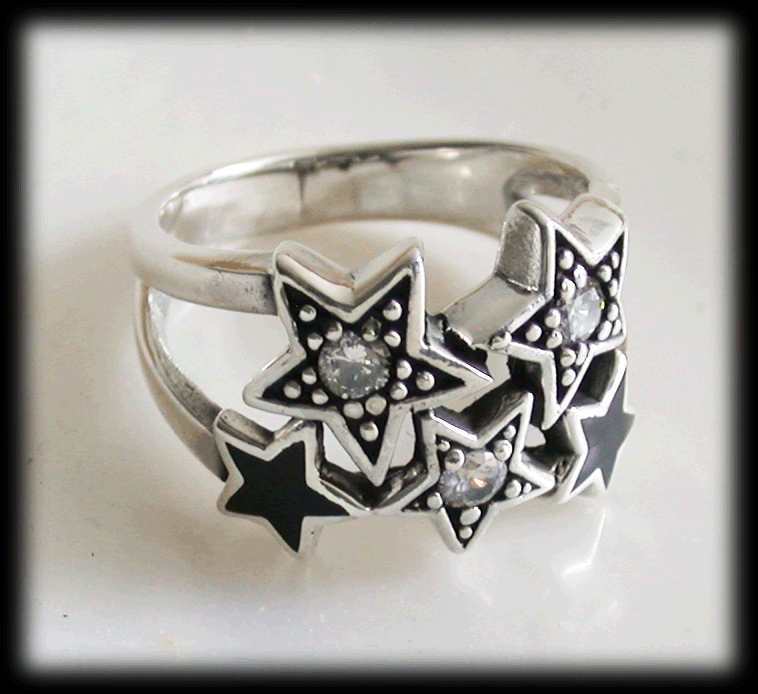 Cool stjärn ring med bling. - 3