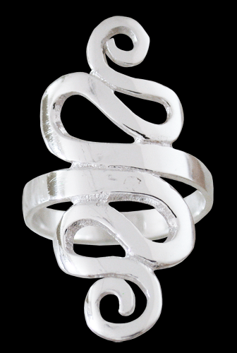 Snirklig ring Äkta silver. - 2